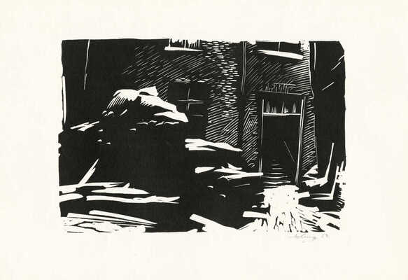 Ушин Андрей Алексеевич. Дворик в Ленинграде. Петроградская сторона.